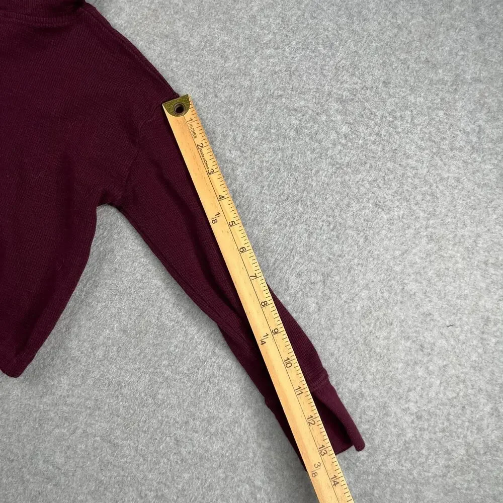 OshKosh B'gosh Baby Hoodie Waffle Knit Shirt Size 6 Burgundy Pockets